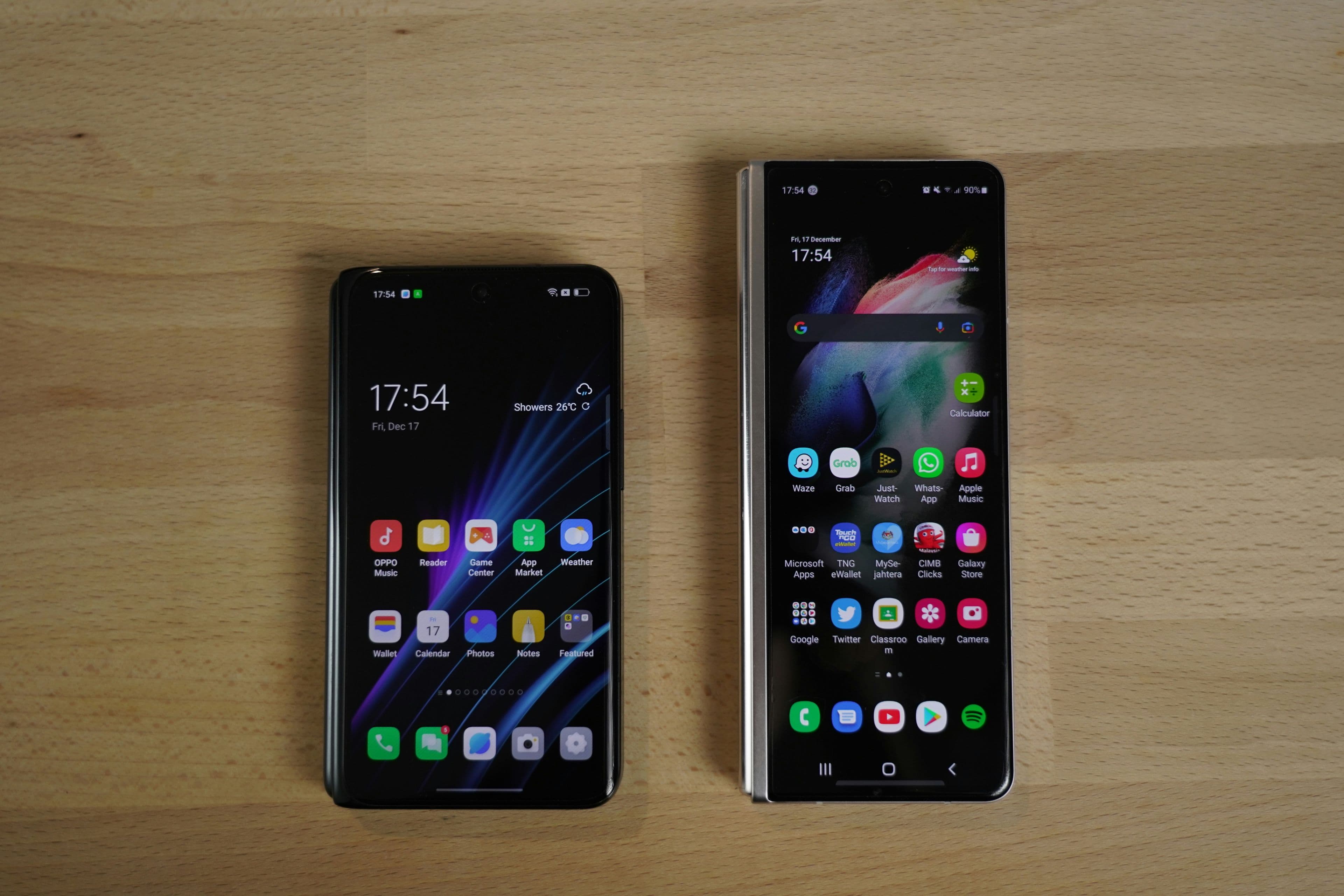 Two similar-looking smartphones placed side by side for comparison